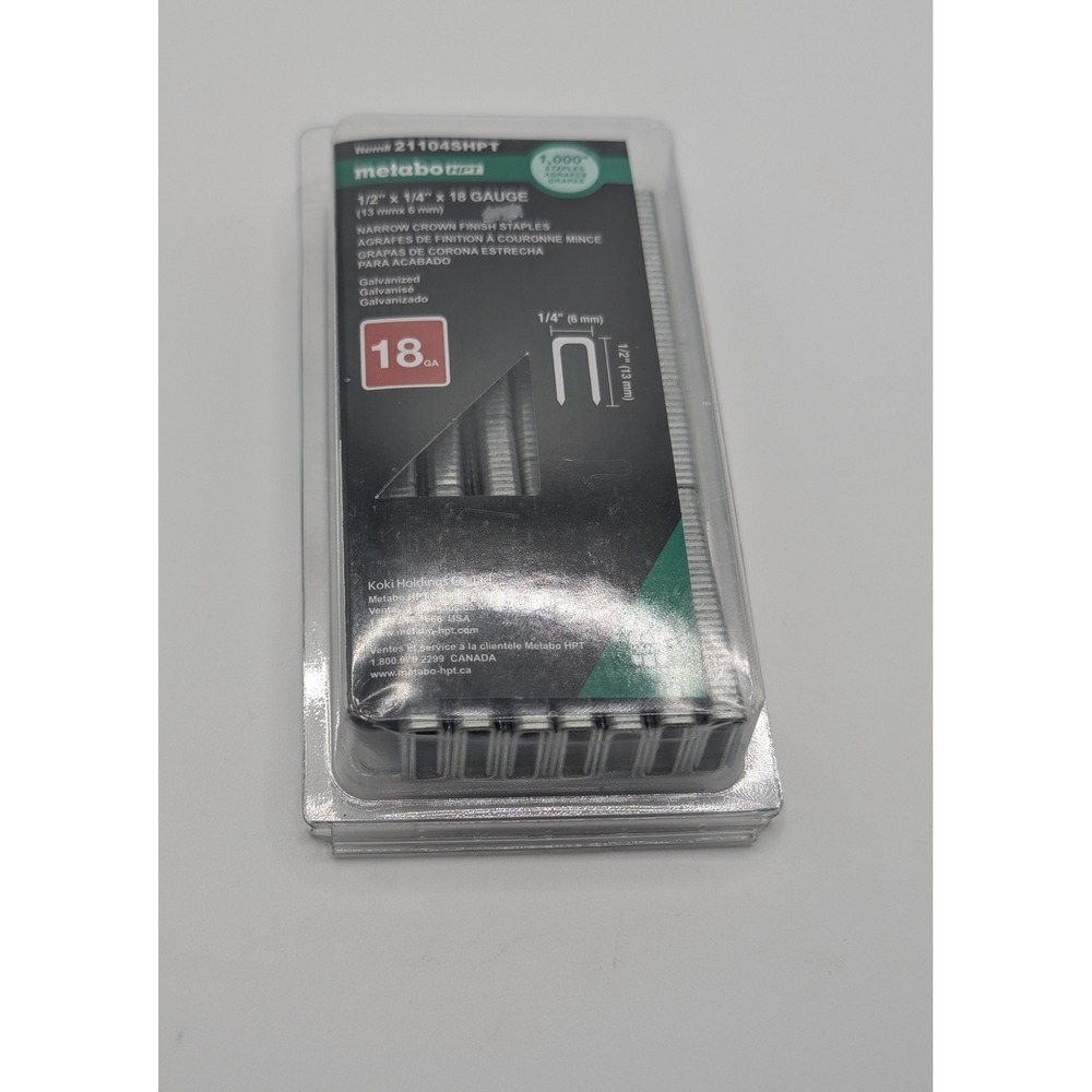 Metabo HPT 21104SHPT 18 Gauge 1/2-in Narrow Crown Finish Staples 1000ct